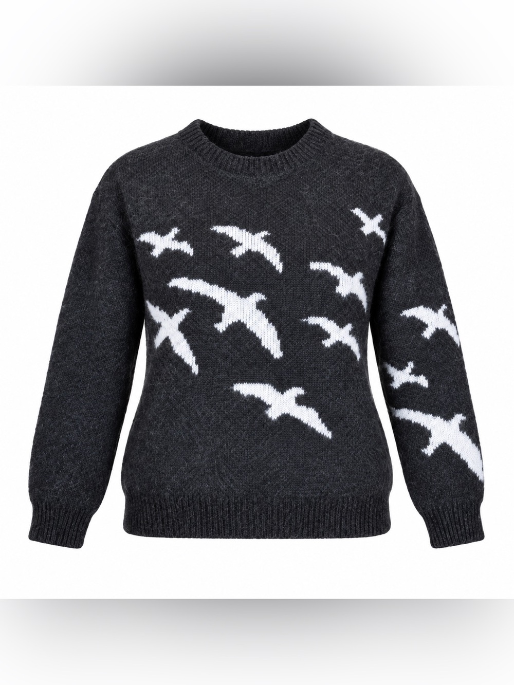 Seagull Mohair Blend Womens Sweater Medium Cozy Soft Fall Crewneck Made in Italy
